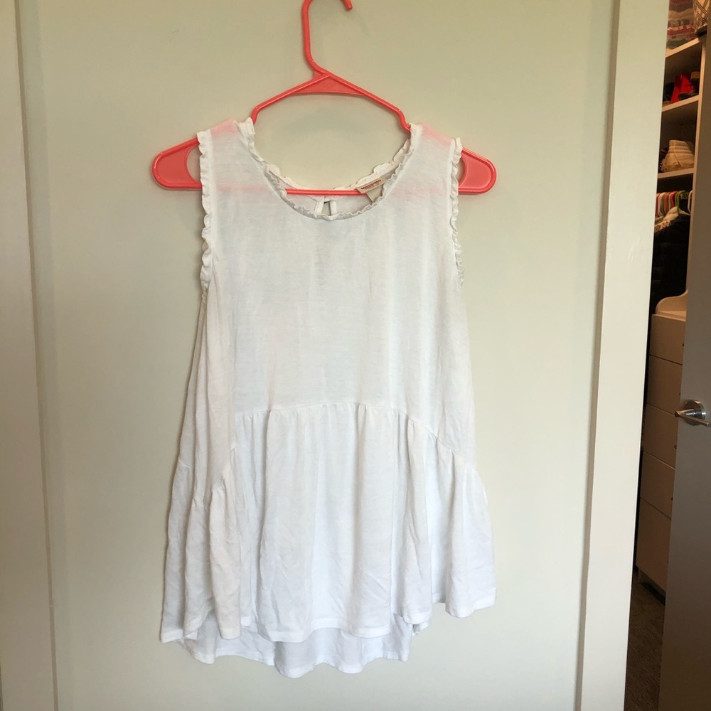 white Tank top with ruffles